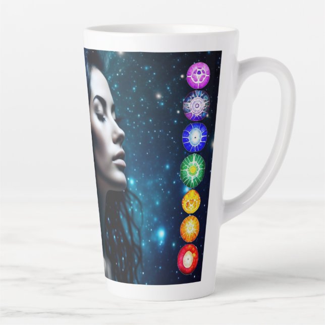 Atmen und Freigabe | Schöne ätherische Frau Milchtasse (Rechts)