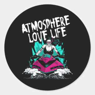 Atmosphäre Liebe Leben Wasserscooter Jetski Runder Aufkleber