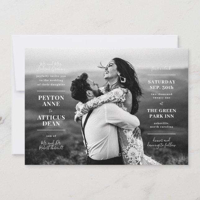 Atmosphäre Modernes Foto Hochzeitseinladung Ankündigung (Vorderseite)