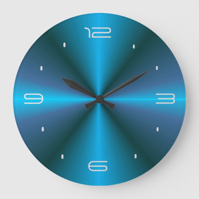 Atmosphärisch mit blauem Glühen > Wandleuchte-Uhr  Große Wanduhr (Vorderseite)