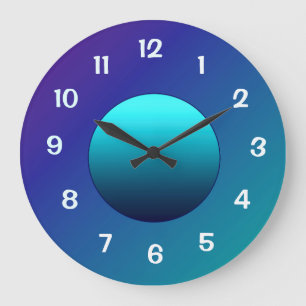 Atmosphärische Aqua-Blau-Mond-Wanduhr Große Wanduhr