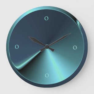 Atmosphärische Blaue/Grün-aquamarine Küche Große Wanduhr