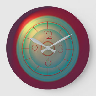 Atmosphärische grüne rote Lichteffekte > Spaß Große Wanduhr