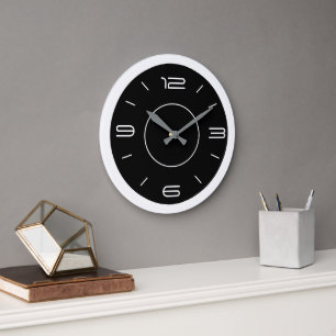 Atmosphärische Schwarz-Weiß-Küchenuhr Große Wanduhr
