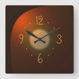 Atmosphärischer Tan mit Goldzahlen> Schlichte Uhre Quadratische Wanduhr