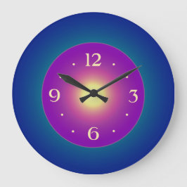 Atmosphärisches Bluegreen mit Lila Center-Uhr Große Wanduhr