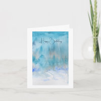 Atmosphere Birthday Card in Blue-Grüntöne