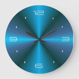 Atmospheric with Blue Glow > Design Wall Clock Große Wanduhr
