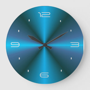 Atmospheric with Blue Glow > Design Wall Clock Große Wanduhr
