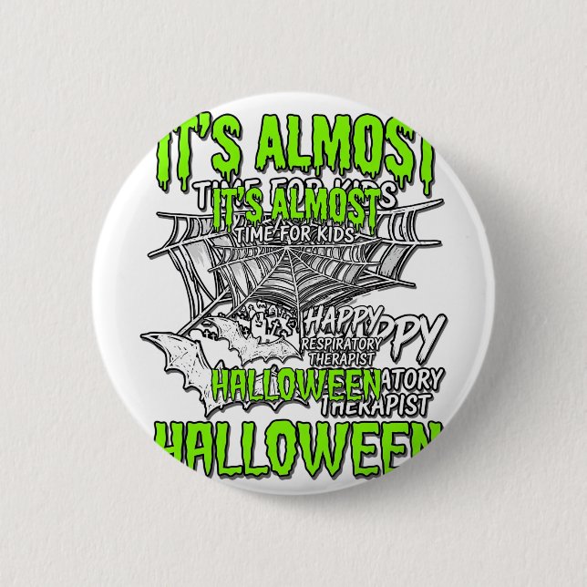 Atmungstherapeut Halloween Spinnennetz Design_ Button (Vorderseite)