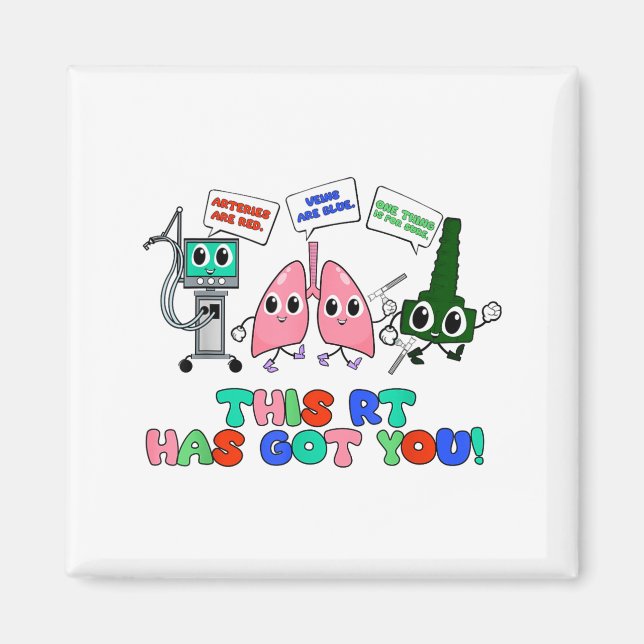 Atmungstherapeut Valentinstag-Design Lunge  Magnet (Vorne)