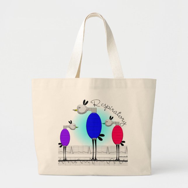 Atmungstherapie"Ambu-Vogel-" Geschenke Jumbo Stoffbeutel (Vorne)