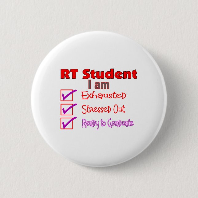 Atmungstherapie-Student--Heraus betont! Button (Vorderseite)