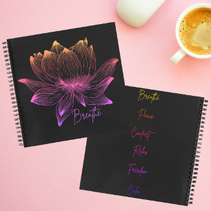 Atmungsvolles Farbiger Lotus Achtsamkeits-Notizbuc Notizbuch