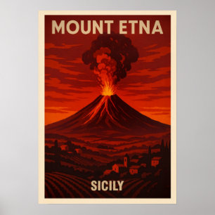 Ätna Sizilien V04 Poster