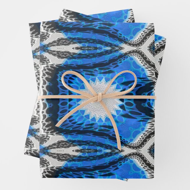 Atom Blau Geschenkpapier Set (Beispiel)