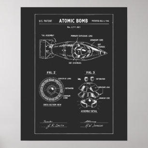 Atom-Bombe Blueprint-Skizze Poster