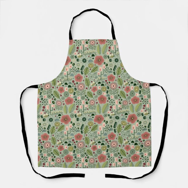 Atom-Garten Blumen-Schürze Schürze (Vorderseite)