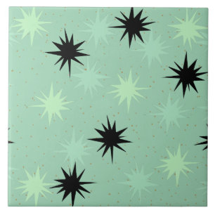 Atom Jade und Mint Starbursts Keramikfliese
