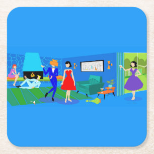 Atom Palm Springs Cocktail Party Paper Untersetzer