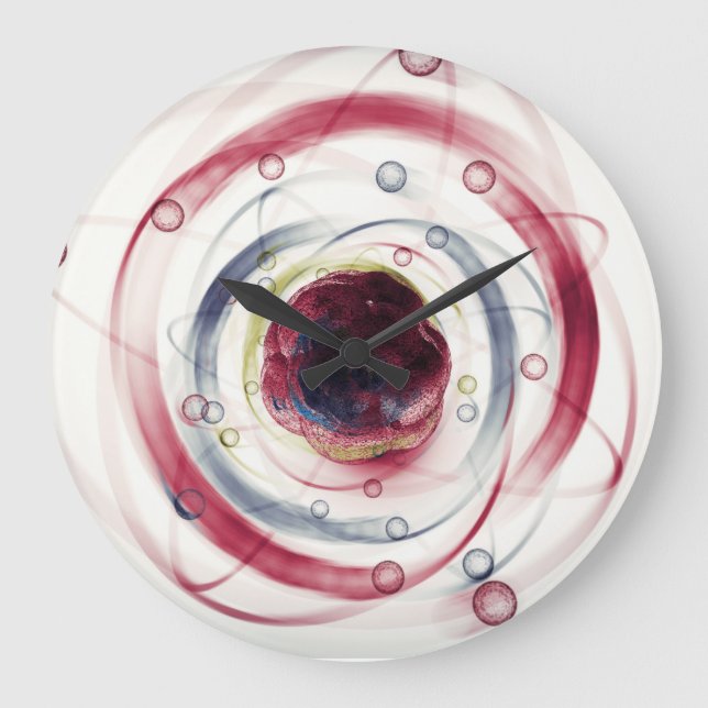 Atom Particle Clock Große Wanduhr (Vorderseite)
