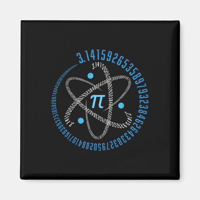 Atom Pi Math Science Stem Gift 3,14 Pi Day Magnet (Vorne)