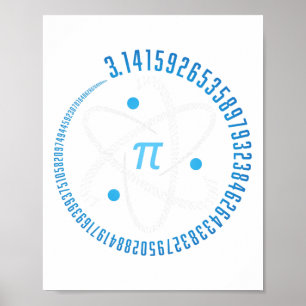 Atom Pi Math Science Stem Gift 3,14 Pi Day Poster