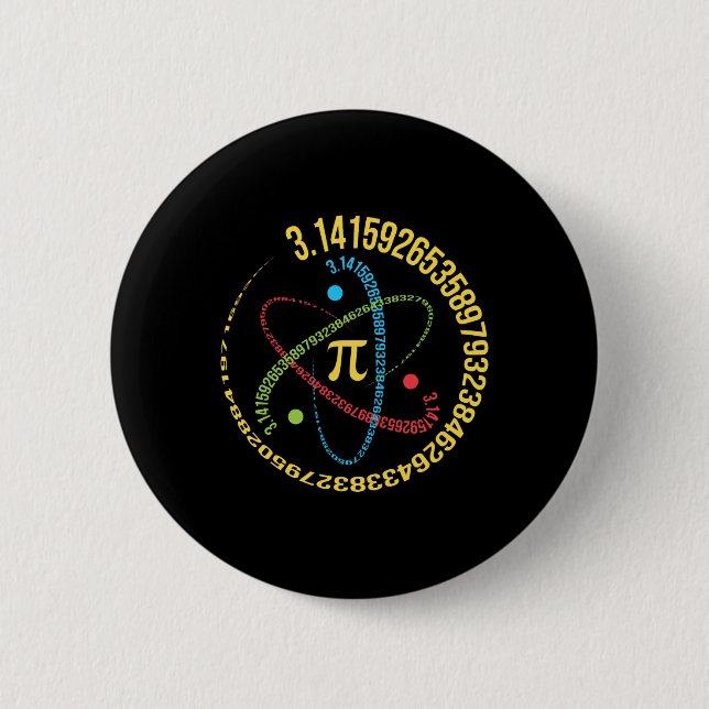 Atom Pi Math Science Stem Gifts 3,14 Pi Day Button (Vorderseite)
