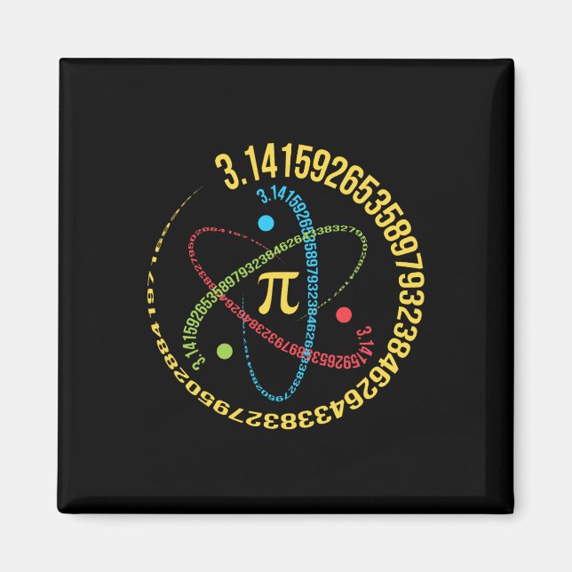 Atom Pi Math Science Stem Gifts 3,14 Pi Day Magnet (Vorne)