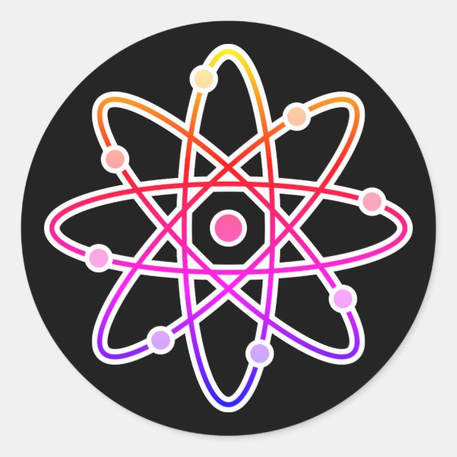 Atom Runder Aufkleber (Vorderseite)