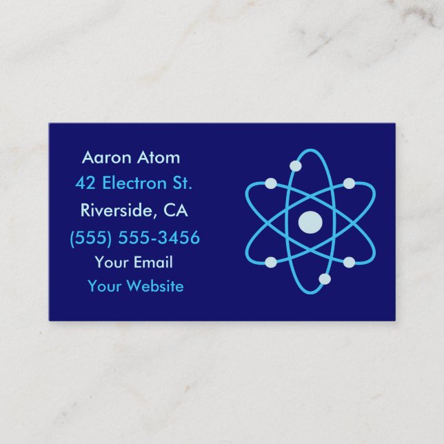 Atom Science Cartes de visite (Devant)