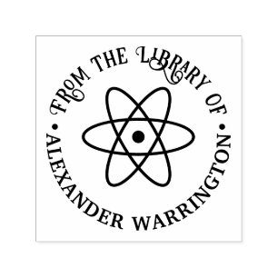 Atom Symbol #1 "Aus der Bibliothek" Buchname Permastempel