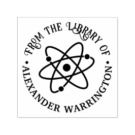 Atom Symbol #2 "Aus der Bibliothek" Buchname Permastempel