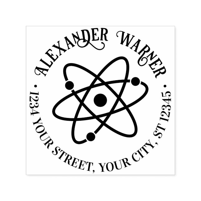 Atom Symbol #2 Name Rücksendeadresse Permastempel (Design)