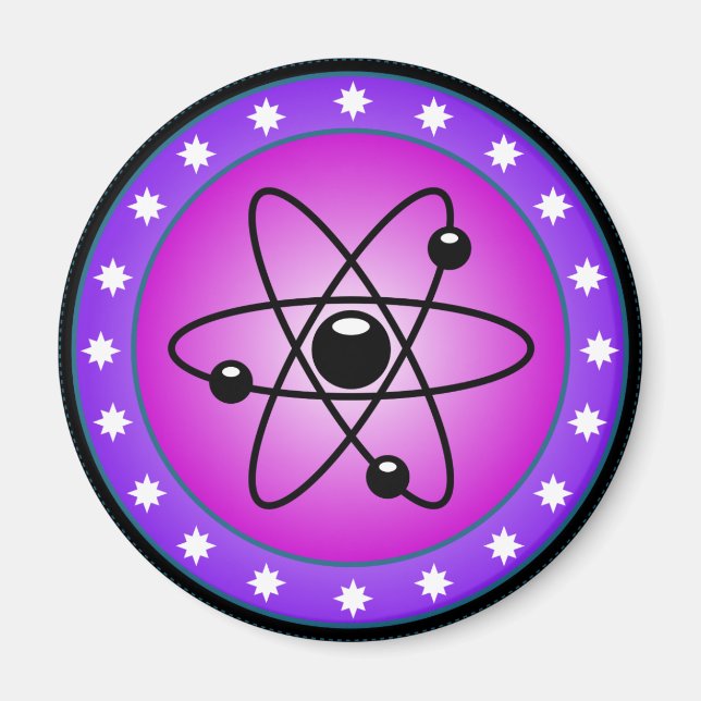 Atom Symbol auf rosa Hintergrund Magnet (Vorne)