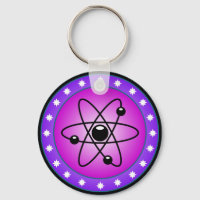 Atom Symbol auf rosa Hintergrund
