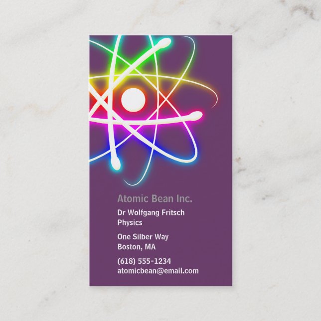 Atom - Wissenschaftler-Visitenkarte Visitenkarte (Vorderseite)