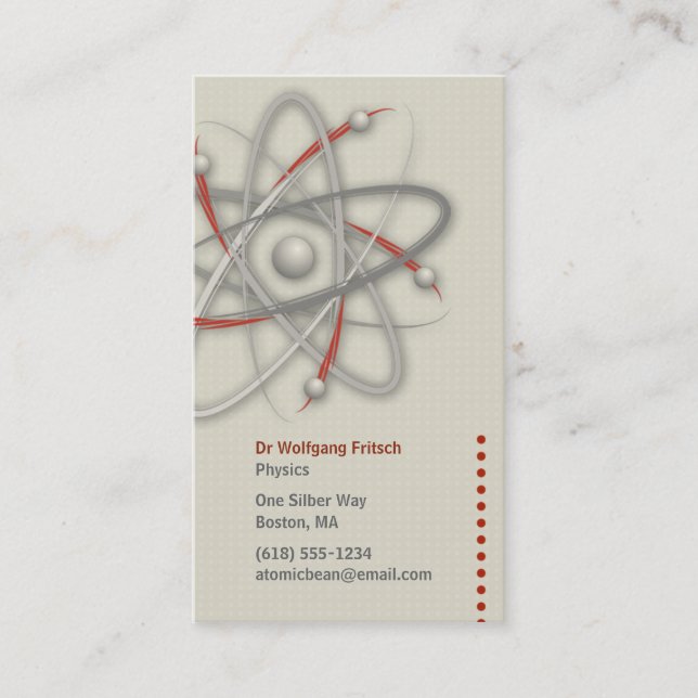 Atom - Wissenschaftler-Visitenkarte Visitenkarte (Vorderseite)