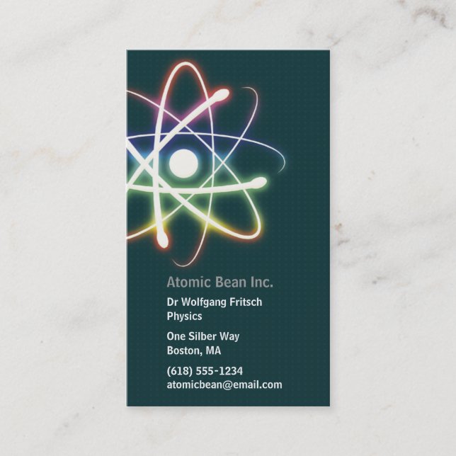 Atom - Wissenschaftler-Visitenkarte Visitenkarte (Vorderseite)