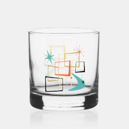 Atoma Era Squares Stars Boomerang Mitte Jahrhunder Whiskyglas
