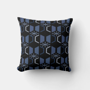 Atomalter Hexagons Schwarz Blau Kissen