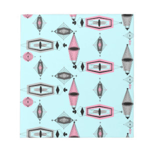 Atomar Notizblock mit Rosa und Grau Muster