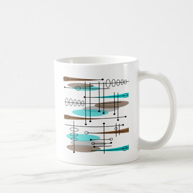 Atomära-Mitte- des Jahrhundertsmodernes abstraktes Kaffeetasse (Rechts)