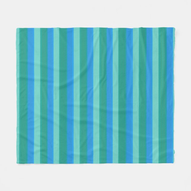 Atomaraquamarines u. Türkis Stripes Bad-Set Fleecedecke (Vorderseite (Horizontal))