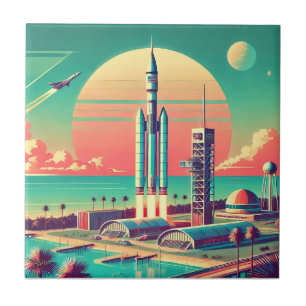 Atomare futuristische neue Startrampe in Florida Fliese