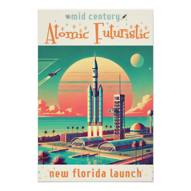 Atomare futuristische neue Startrampe in Florida Poster (Vorderseite)