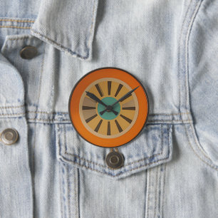 Atomare futuristische Orange-Slice-Uhr Bild Button