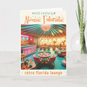 Atomare futuristische Retro-Florida-Lounge Karte
