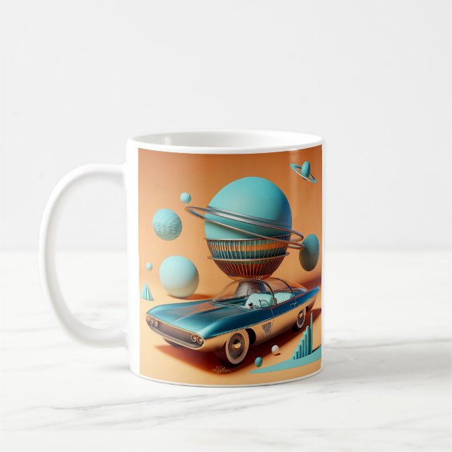 Atomare futuristische Sky View Cruiser Auto  Kaffeetasse (Links)