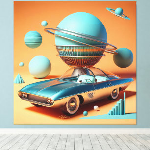 Atomare futuristische Sky View Cruiser Auto  Leinwanddruck